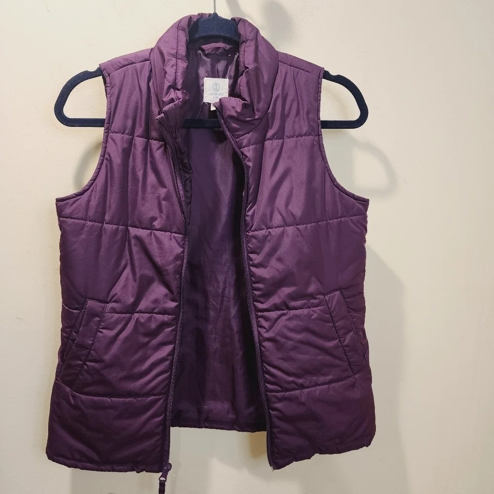Land's End Kids  Burgundy Puffer Vest  Size M (10-12)